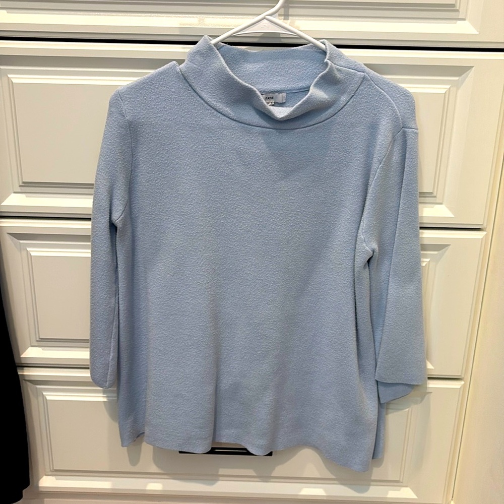 Baby Blue Mock Neck Sweater-Fate